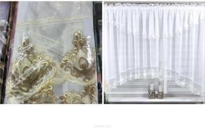 Firanki gotowe gładki i gip pióra  Rozmiar: 150x400cm