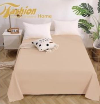 prześcieradła bez gumy - beżowy kolor -160/200 - satyna bawełniana