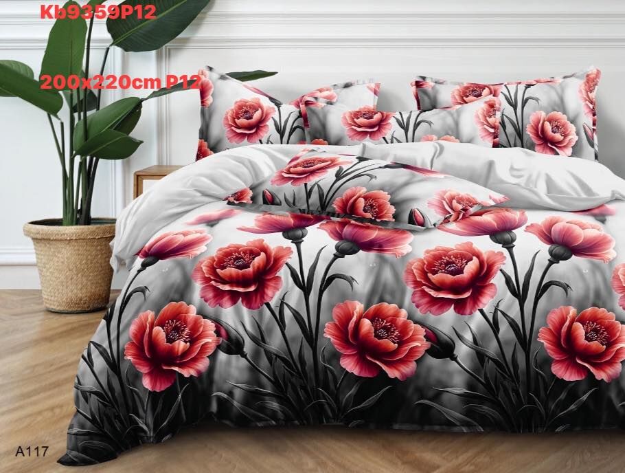 Komplet pościeli 5D 100% satyna - bawełna  3 Częściowy  Rozmiar:          200x220 cm