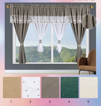 Firanki gotowe 2 in 1   Rozmiar:      150x400cm