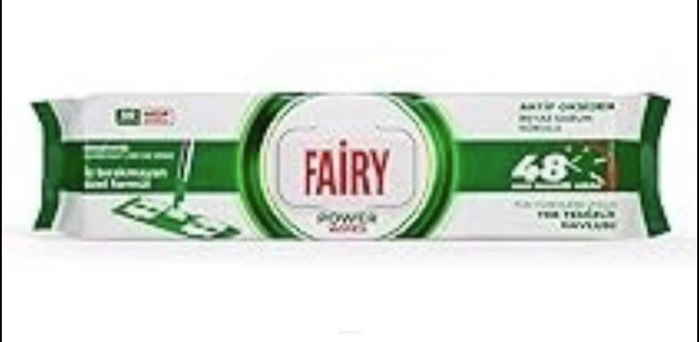 Chusteczki Fairy do podłóg Cena netto:  18 zt /1op 100szt Karton: 12op