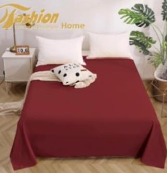 prześcieradła bez gumy - bordowy kolor -160/200 - satyna bawełniana
