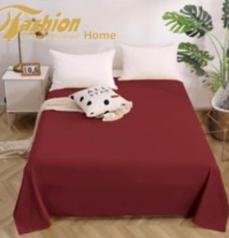 prześcieradła bez gumy - bordowy kolor -160/200 - satyna bawełniana