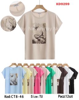 Bluzka bawełniana     Paczka: 12szt,     mix kolor, mix size - 45