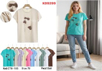 Bluzka bawełniana     Paczka: 12szt,     mix kolor, mix size - 2