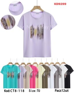 Bluzka bawełniana     Paczka: 12szt,     mix kolor, mix size - 47