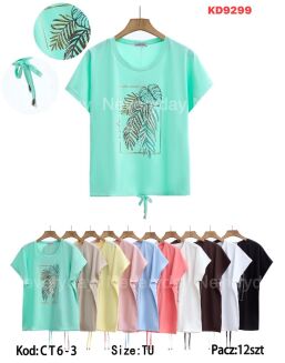 Bluzka bawełniana     Paczka: 12szt,     mix kolor, mix size - 51