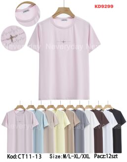 Bluzka bawełniana     Paczka: 12szt,     mix kolor, mix size - 32