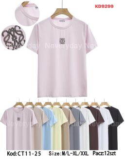 Bluzka bawełniana     Paczka: 12szt,     mix kolor, mix size - 21