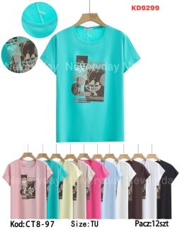 Bluzka bawełniana     Paczka: 12szt,     mix kolor, mix size - 53