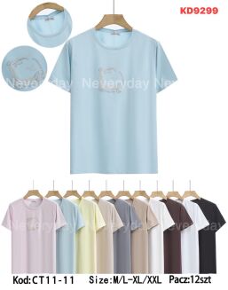 Bluzka bawełniana     Paczka: 12szt,     mix kolor, mix size - 13