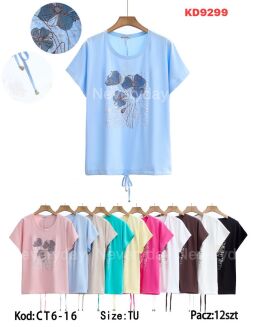 Bluzka bawełniana     Paczka: 12szt,     mix kolor, mix size - 52