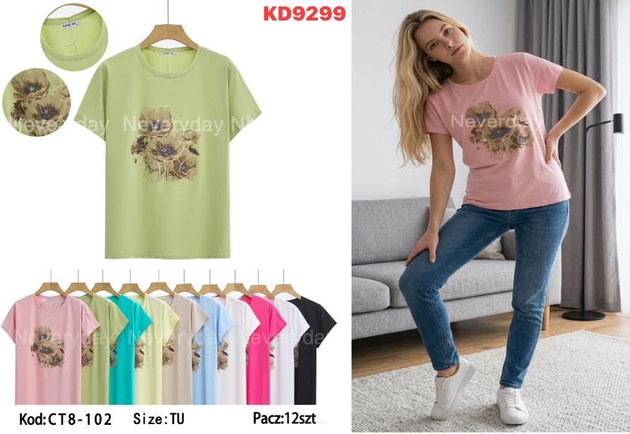 Bluzka bawełniana     Paczka: 12szt,     mix kolor, mix size