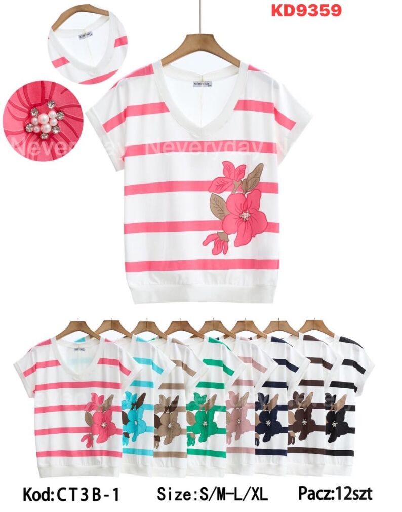 Bluzka bawełniana     Paczka: 12szt,     mix kolor, mix size