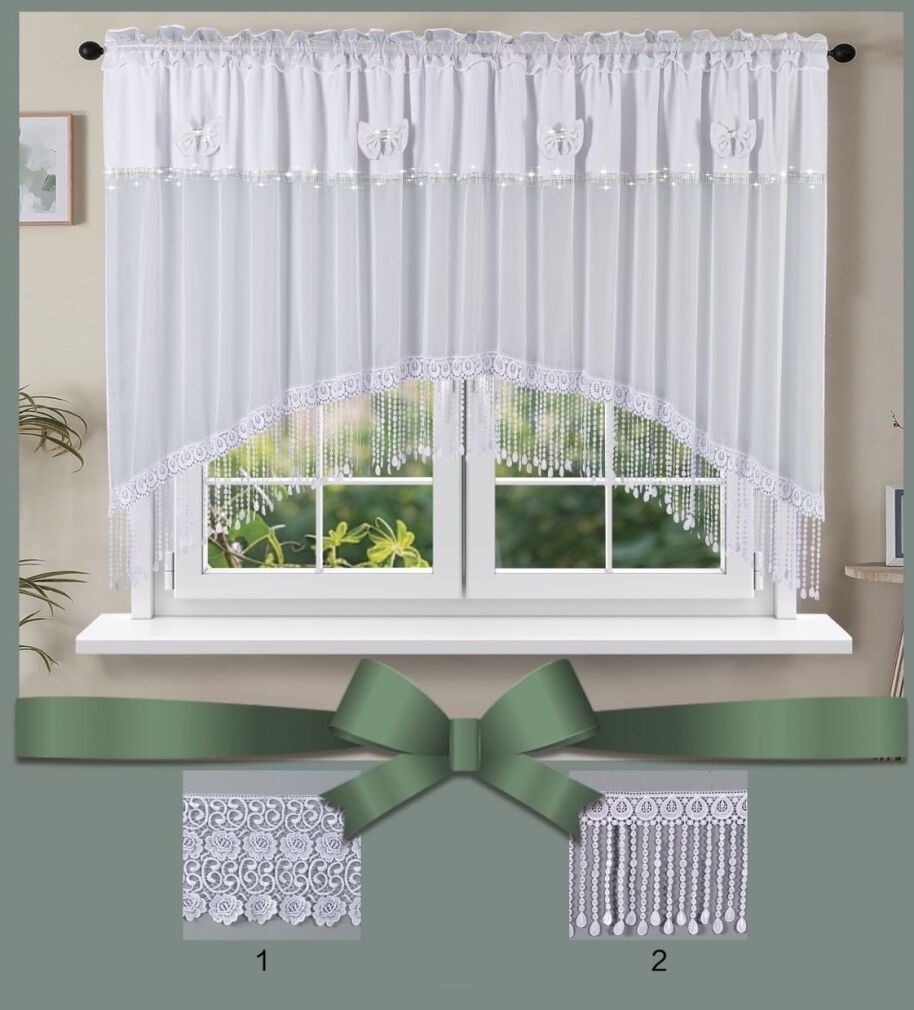 Firanki gotowe  gip pióra  160 x 400 cm