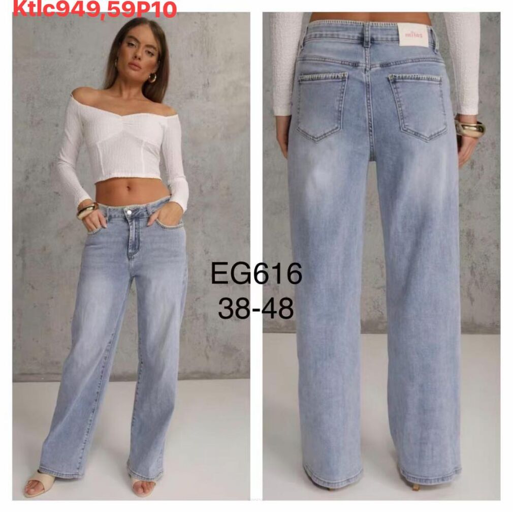 JEANS       Paczka: 10 szt,     mix size, 1 kolor