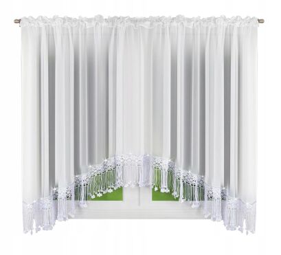 Firanki gotowe gładki i gip pióra  150 x 400 cm