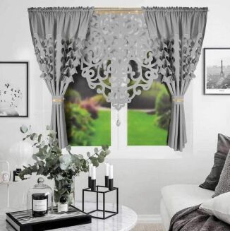 Firanki gotowe Rozmiar: Firany- 145x160cm x2szt Panel - 90x120cm x 1szt Cena za komplet:   68 zł Paczka. 3 szt - 2