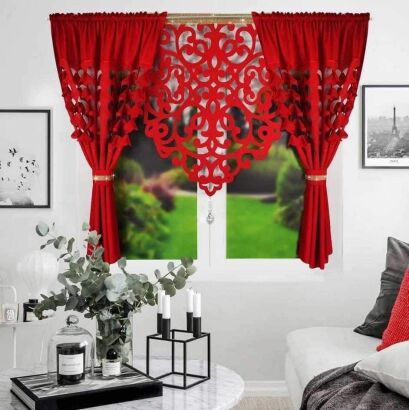 Firanki gotowe Rozmiar: Firany- 145x160cm x2szt Panel - 90x120cm x 1szt Cena za komplet:   68 zł Paczka. 3 szt