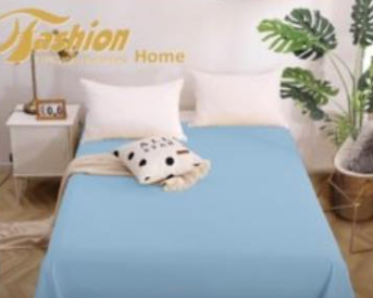 prześcieradła bez gumy - jasny niebieski kolor -160/200 - satyna bawełniana