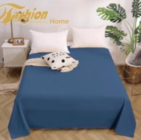 prześcieradła bez gumy - niebieski kolor -160/200 - satyna bawełniana