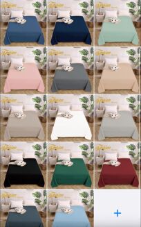 prześcieradła bez gumy - ciemny niebieski kolor -160/200 - satyna bawełniana - 2