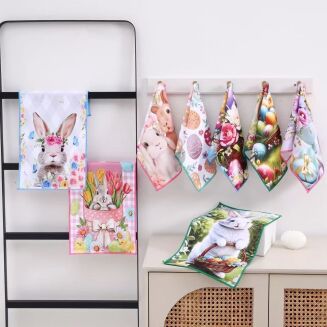 Ścierki wielkanocne - 40x60 cm - paczka 24szt mix mikrofibry - 2