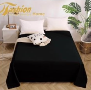prześcieradła bez gumy - czarny kolor -160/200 - satyna bawełniana