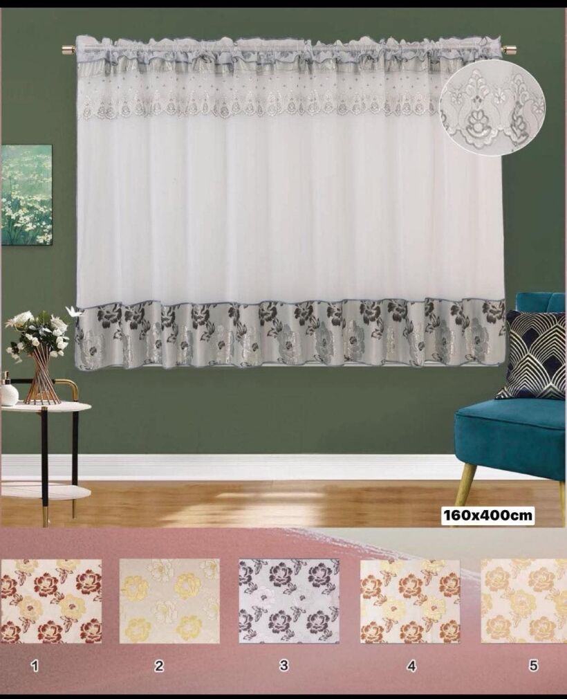 Firanki gotowe gip pióra      Rozmiar:      160x400cm