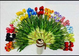 Tulipany silikonowe   1 bukiet 5 szt 1 kolor - 2