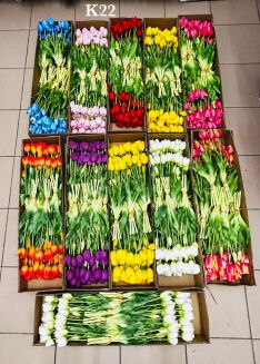 Tulipany silikonowe   1 bukiet 5 szt 1 kolor - 3