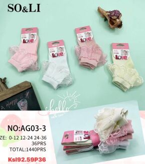 SKARPETY DLA DZIECI   Paczka:     36 par  Cena netto:   2.2 zł - 3