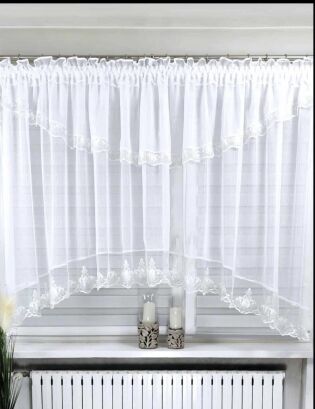 Firanki gotowe gładki i gip pióra  Rozmiar: 150x400cm